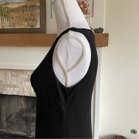 Laundry y2K Black Mesh High V-Neck Sleeveless Silk Midi Dress Women’s 8 Medium - Picture 5 of 11